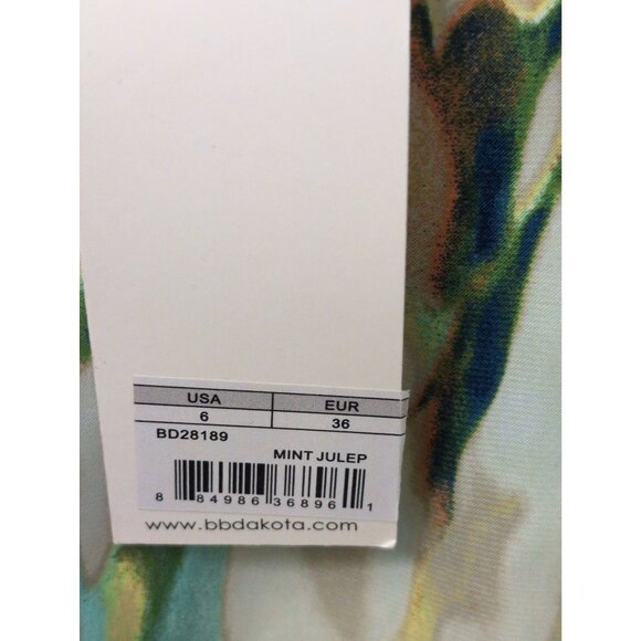 BB Dakota Dress Womens 6 Mint Floral Debralyn Sheath Mini Satin Special Occasion - Picture 11 of 15